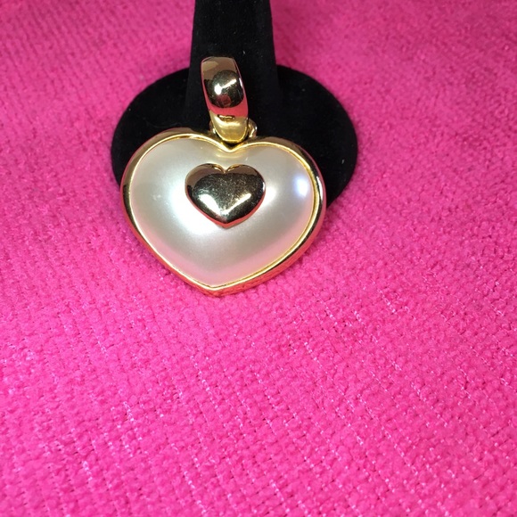 Gold and pearl heart pendant - Picture 3 of 6